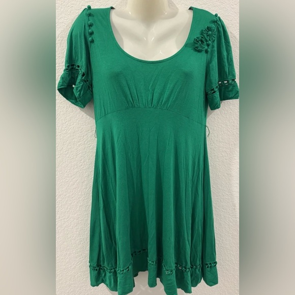 Anthropologie Dresses & Skirts - Anthropologie Minuet Green Fit and Flare Short Sleeve Dress